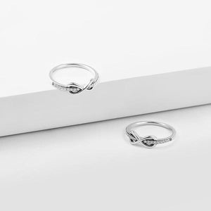 Infinity Ring With Swarovski Zircon Sterling Silver For Girls Women - MadeMineAU