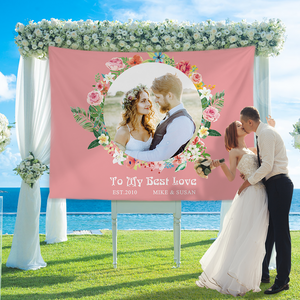 Custom Wedding Photo Tapestry For Love Hanging Painting - MadeMineAU