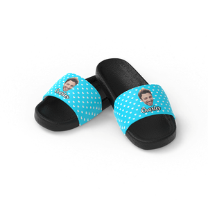 Custom Photo Face Men's Slide Sandals With Name - MadeMineAU