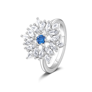 Snowflake Silver Wedding Ring With Zircon For Lover Women - MadeMineAU