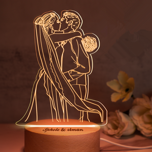 Gifts for Her Custom 3D Photo Lamp Personalized Night Light with Engraved