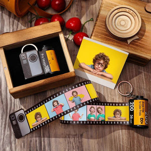 Custom Personal Film Roll Keychain with Pictures Gift for Family