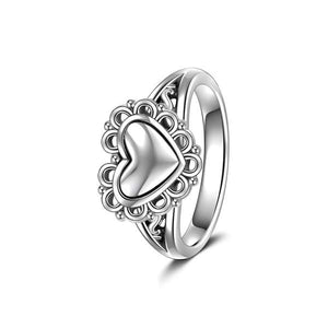 Heart Silver Halo Ring For Women Girls Birthday Anniversary Gift - MadeMineAU
