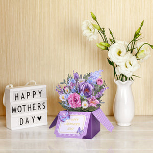 Happy Mother's Day Pop up Card Purple Flowers Card for Mother's Day