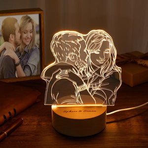Gifts for Her Personalized 3D Photo Lamp with Engraved