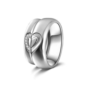 Half Heart Silver Ring With Zircon For Girls Women Birthday Gift - MadeMineAU