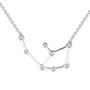 Aquarius Silver Necklace With Swarovski Zircon Birthday Gift - MadeMineAU
