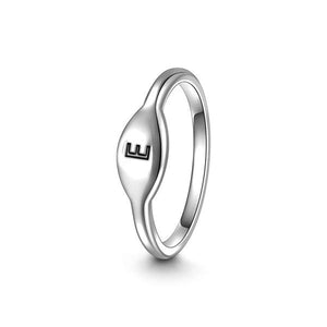 Letter E Simple Silver Ring For Women Girls Birthday Gift - MadeMineAU