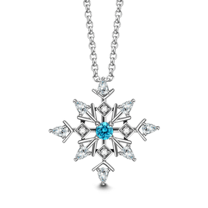 Snowflake Frozon Necklace 925 Sterling Silver With Zircon For Girls - MadeMineAU