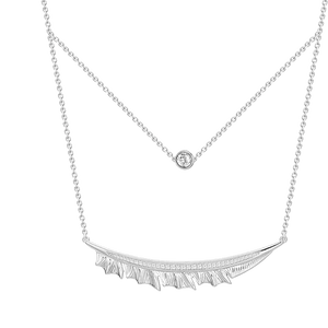 Leaf in the Wind Necklace Double Chain Necklace Platinum Plated - MadeMineAU