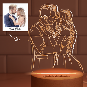 For Him Custom Engraved 3D Warm Photo Lamp LED Night light Home Decoration Anniversary Gifts