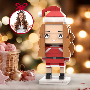 Christmas Gifts Custom Head Brick Figures Personalized Christmas Girl Brick Figures Small Particle Block Toy