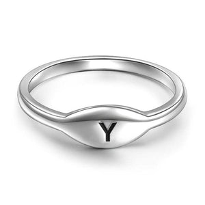 Letter Y Simple Halo Ring 925 Sterling Silver For Women Girls - MadeMineAU