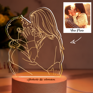 Gifts for Her Custom 3D Photo Lamp Personalized Night Light with Engraved