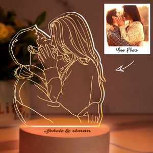Custom Engraved 3D Photo Lamp Personalized Night Light Anniversary Gifts