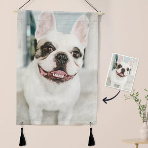 Custom Pet Photo Tapestry - Wall Decor Hanging Fabric Painting Hanger Frame Poster - MadeMineAU