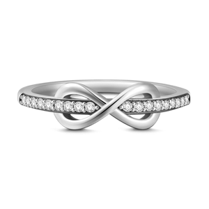 Infinity Ring With Swarovski Zircon Sterling Silver For Girls Women - MadeMineAU