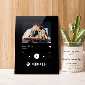 Anniversary Gifts Custom Spotify Plaque Scannable Music Black Plaque-Best Gift For Her