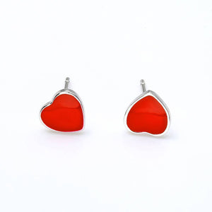 Red Heart Stud Earring 925 Sterling Silver For Girls Women - MadeMineAU
