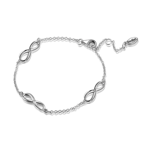 Silver Infinity Bracelet Length Adjustable With Swarovski Crystal For Women - MadeMineAU