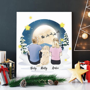 Snow Moon Personalized Canvas Prints for Pets and Owner 8inch x 10inch - MadeMineAU