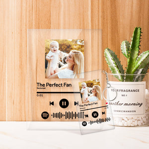 Personalized Spotify Keychain (2.1in x 3.4in) & Spotify Code Music Plaque(4.7in x 7.1in)