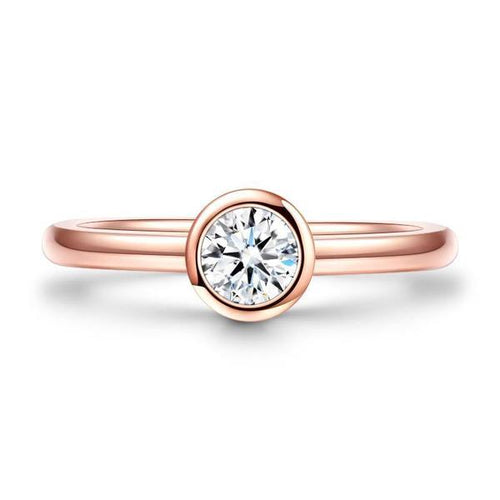 Only Love Circle Halo Wedding Ring Rose Gold For Women - MadeMineAU