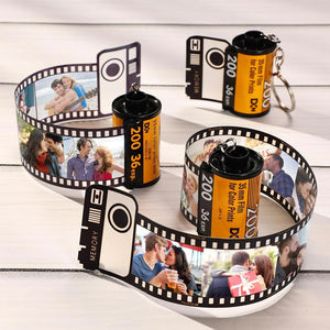 Anniversary Gifts Custom Film Roll Keychain Multiphoto Camera Roll Keychain Environmentally Friendly Material Gifts Personalized Keychain For Him