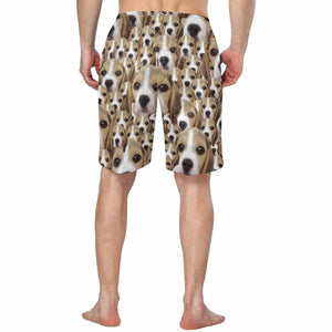 Custom Face Beach Shorts Men's Photo Swim Trunks Gifts For Him - Mash Dog