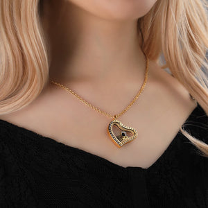 Heart Necklace with Crystal Floating Locket Alloy Anniversary Gifts - MadeMineAU