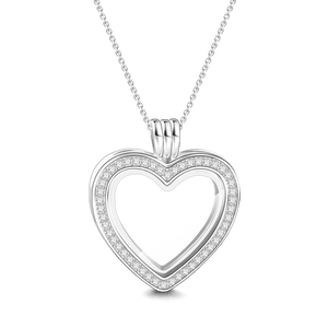 Heart Locket Necklace Silver Necklace For Women - MadeMineAU