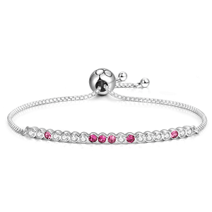 Swarovski Crystal Bracelet Sparkling Strand Silver Bracelet For Women Girls - MadeMineAU