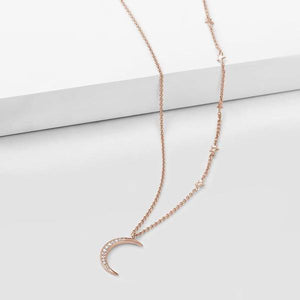 Stars And Moon Necklace Rose Gold Plated Stylish - MadeMineAU