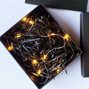 Black Raffia + LED Light Strip - Gift Box Filler