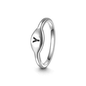 Letter Y Simple Halo Ring 925 Sterling Silver For Women Girls - MadeMineAU