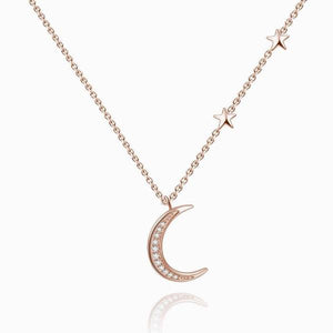 Stars And Moon Necklace Rose Gold Plated Stylish - MadeMineAU