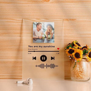 Custom Spotify Code Music Acrylic Glass Plaque 4 in 1 Gifts For Couple