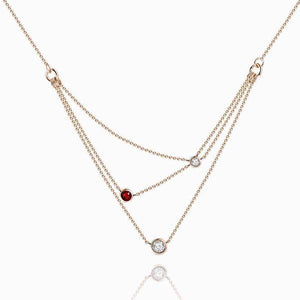 Gold Necklace Dazzling Droplets Necklace Rose Gold Plated Silver - MadeMineAU