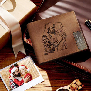 Custom Photo Wallet Personalized Wallet Men's Bifold Wallet Best Anniversary Gifts