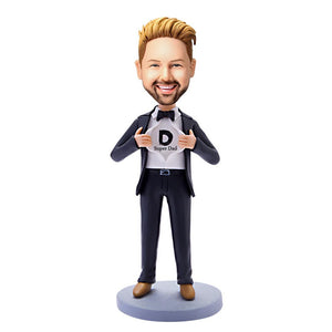 Custom Bobblehead Super Dad Super Business Man With Engraved Text
