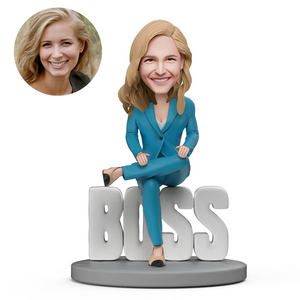 Domineering Lady Boss WORLD BEST BOSS Custom Bobblehead with Engraved Text