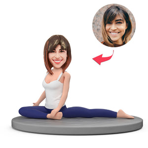 Yoga Woman Funny Gifts Custom Bobblehead with Engraved Text - MadeMineAU