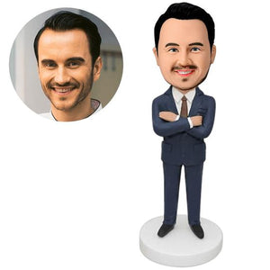Businessman Custom Bobblehead With Engraved Text