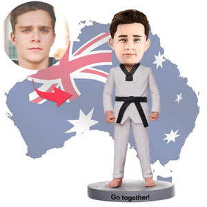 AU Sales-Custom Martial Arts Man Bobbleheads With Engraved Text Gift For Man