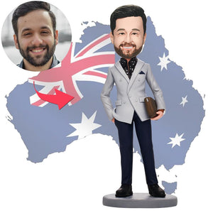 AU Sales-Custom Business Man With Bag Bobbleheads With Engraved Text Gift For Man