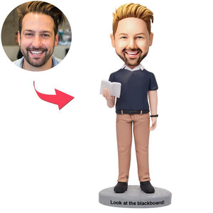 AU Sales-Custom Male Teacher Bobbleheads With Engraved Text Gift For Man