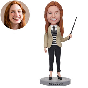 AU Sales-Custom Female Teacher Bobbleheads With Engraved Text Gift For Her