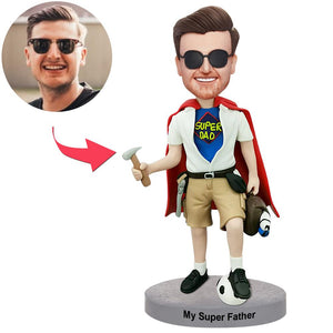 AU Sales-Custom Almighty Super Dad Bobbleheads With Engraved Text Gift For Dad