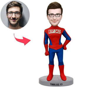 AU Sales-Custom Spider Man Super Dad Bobbleheads With Engraved Text Gift For Anniversary
