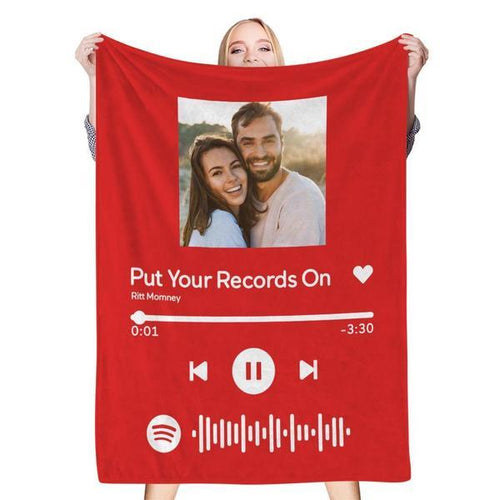 Scannable Custom Spotify Blanket Spotify Blanket Gifts For Couple